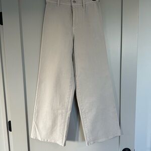 Wide-Leg Cream Pants